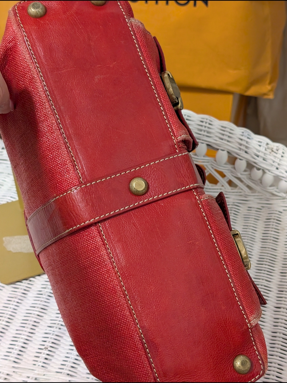 Marc Jacobs Venetia Red Leather Satchel with Brass Hardware - Picture 6 of 14